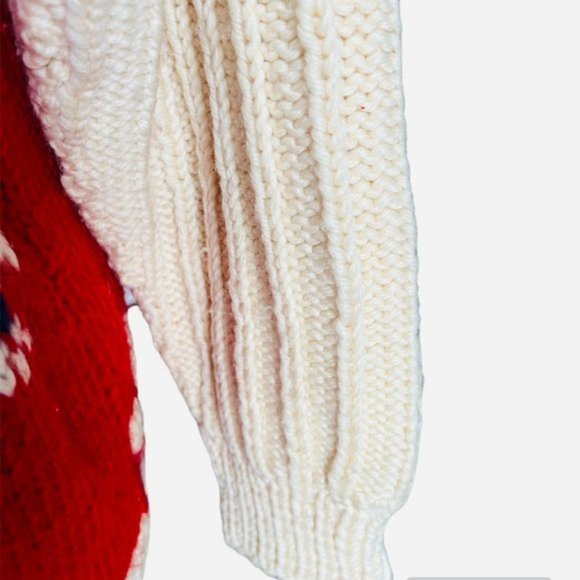 VINTAGE Cable knit Fleur-De-lys Sweater. size X-large - Picture 5 of 5